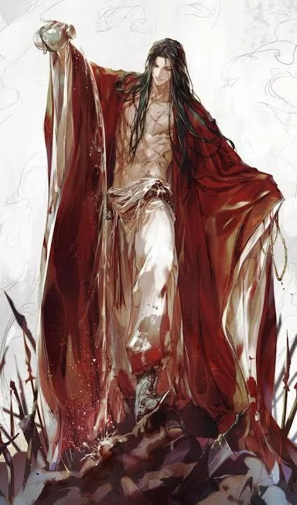 Fang Yuan fan art — blood-red robes on the battlefield
